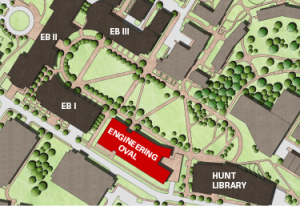 Mapped location of proposed Oval building