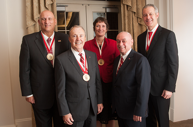 Pictured above with Dr. Louis Martin-Vega, dean of the College of Engineering, are the 2015 Distinguished Engineering Alumnus Award winners wearing their DEA medallions (left to right): General Raymond Odierno, Dr. Michael Creed, Elin Gabriel, and Jeffrey Williams.