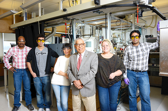 Dr. Jagdish Narayan, center, with his research group.