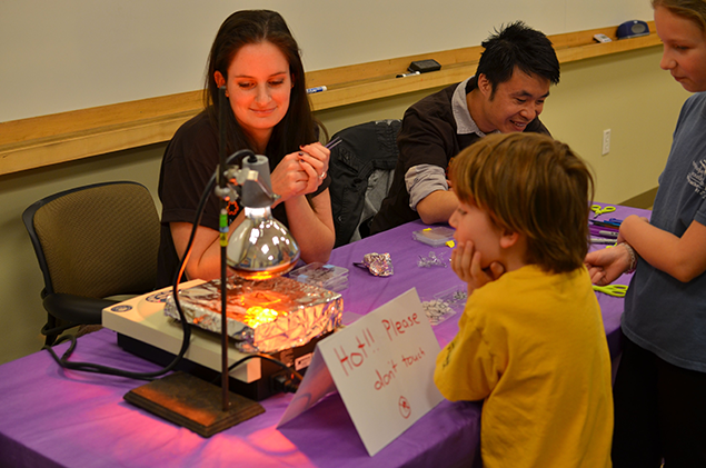 Children enjoy hands-on activities during a Research Triangle Materials Research Science and Engineering Center outreach event in 2015.