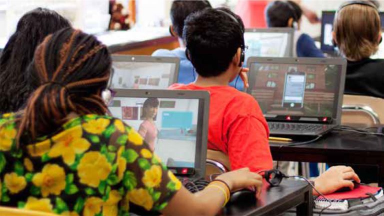 Students in the classroom.
