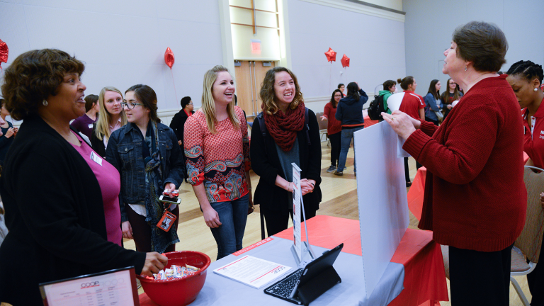 At the annual Taste of Engineering event, departments provide food, hospitality and helpful information to incoming women students.