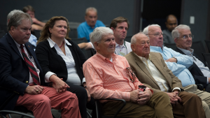 Alumni listen to presentations.