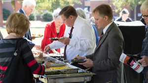 Engineering alumni enjoyed a barbecue lunch followed by a homecoming program that included insights into the impactful research being done in their College.