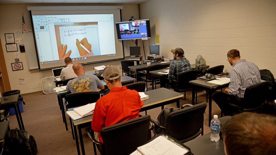 Interactive video conferencing allows CCC-based MES students to attend the same engineering lectures as NC State-based students.