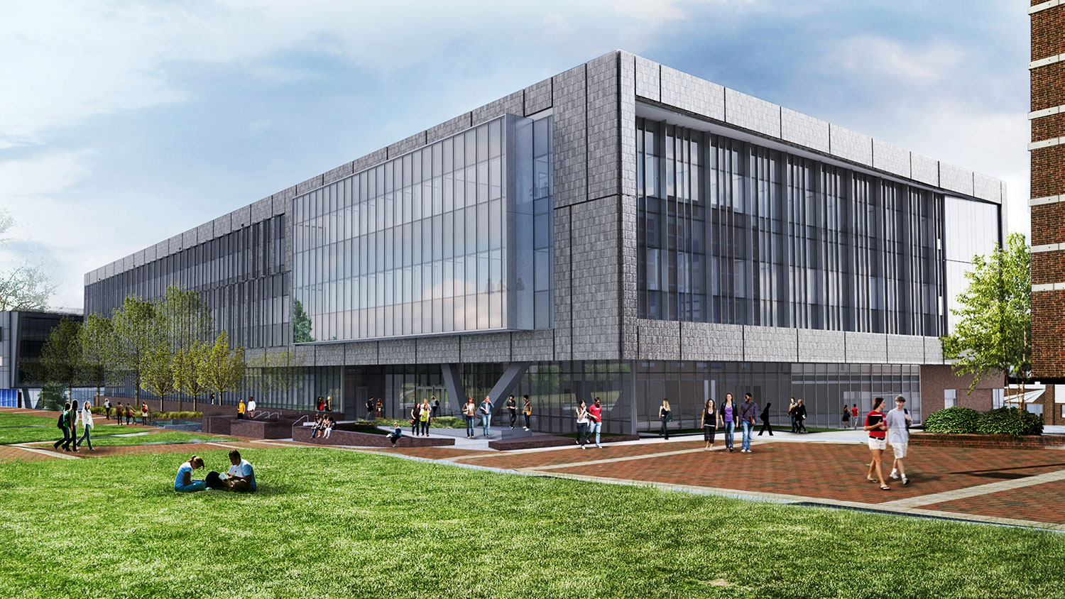Rendering of the Engineering Building Oval - Oval entry