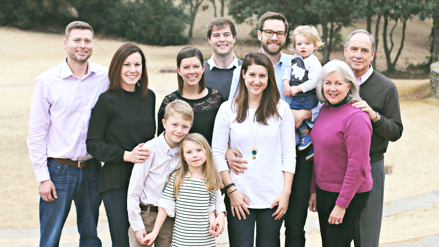 Tony Sigmon, far right, is shown with his family. In the front row, from left, are grandchildren Carson and Finley Capps. In the second row, from left, are Erin Capps, Hannah Abernethy, Sara Sigmon and Nancy Sigmon. In the back row, from left, are Cory Capps, Richard Trevorrow, Daniel Sigmon and grandchild Jude Sigmon.