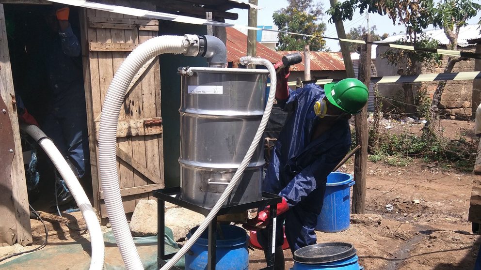 The Flexcrevator, a pit latrine emptying device designed by NC State researchers.
