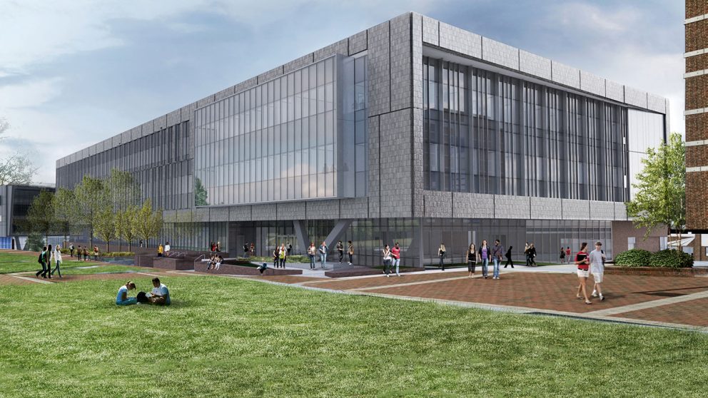 Exterior rendering of Fitts-Woolard Hall