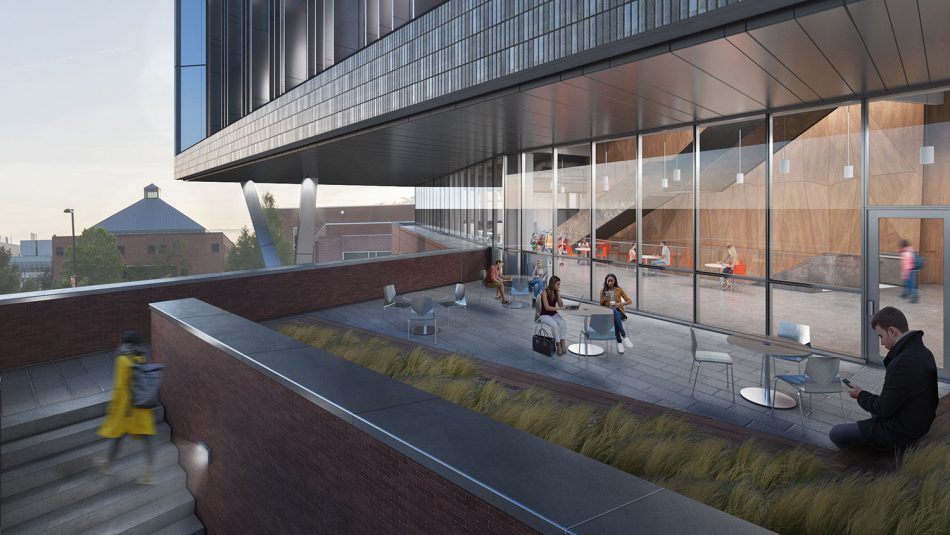 Rendering of Fitts-Woolard Hall roof deck