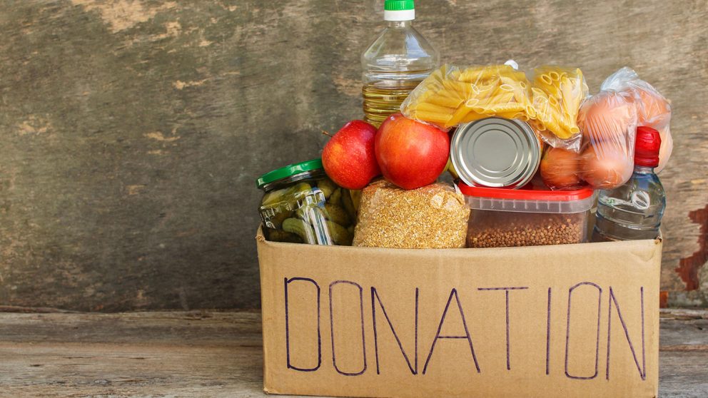 Donation box of food