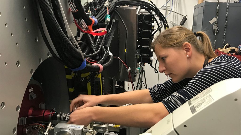 student in lab