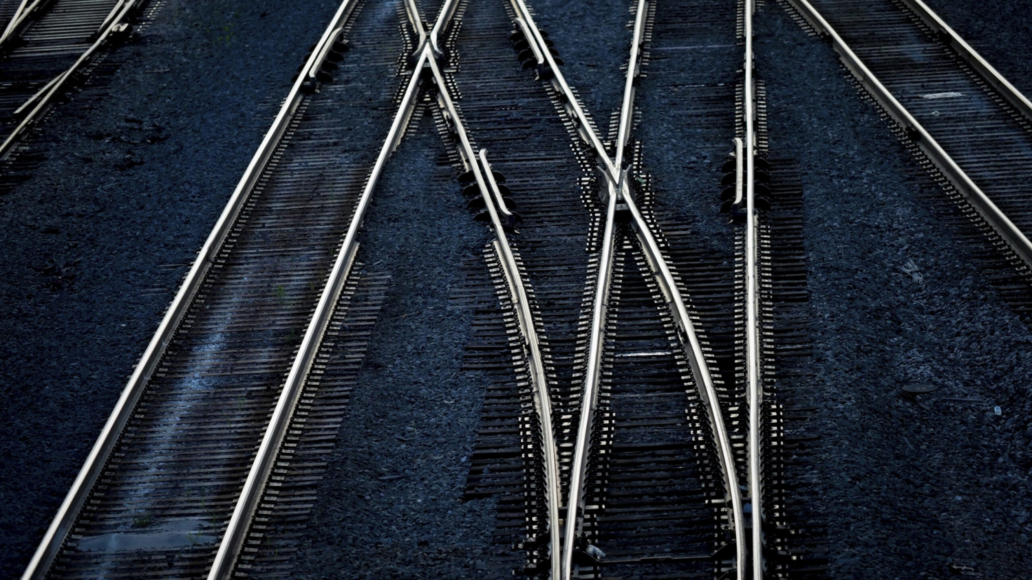 Railroad tracks leading into Raleigh.