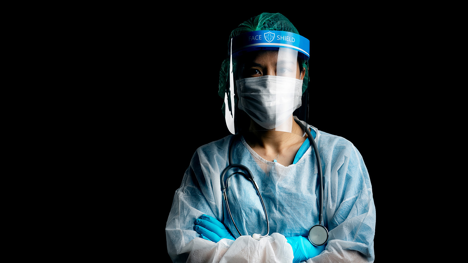 medical professional dressed in personal protective equipment (PPE)