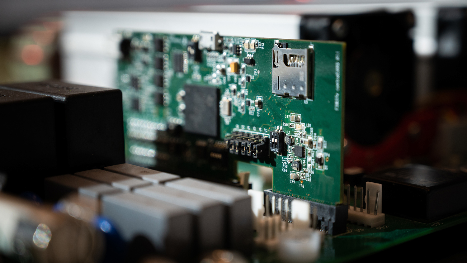 Closeup image of a circuit board.