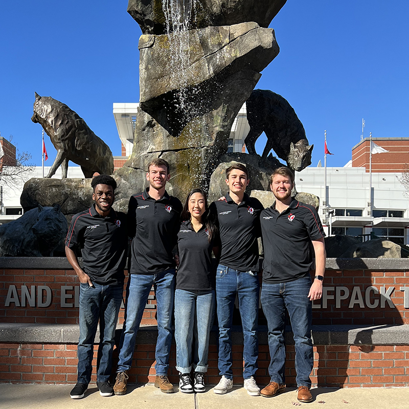 Melodie Chang, center, with the 2020-21 executive team for the Society of Sales Engineers.