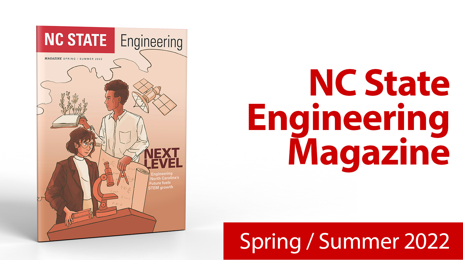 Spring Summer 2022 NC State Engineering Magazine featured image. Includes a mockup of the front cover.