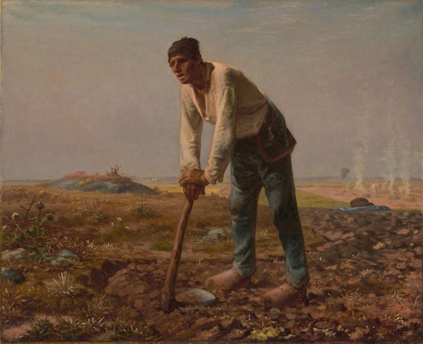 Painting of "Man with a Hoe" (1860-1862) by Jean-François Millet