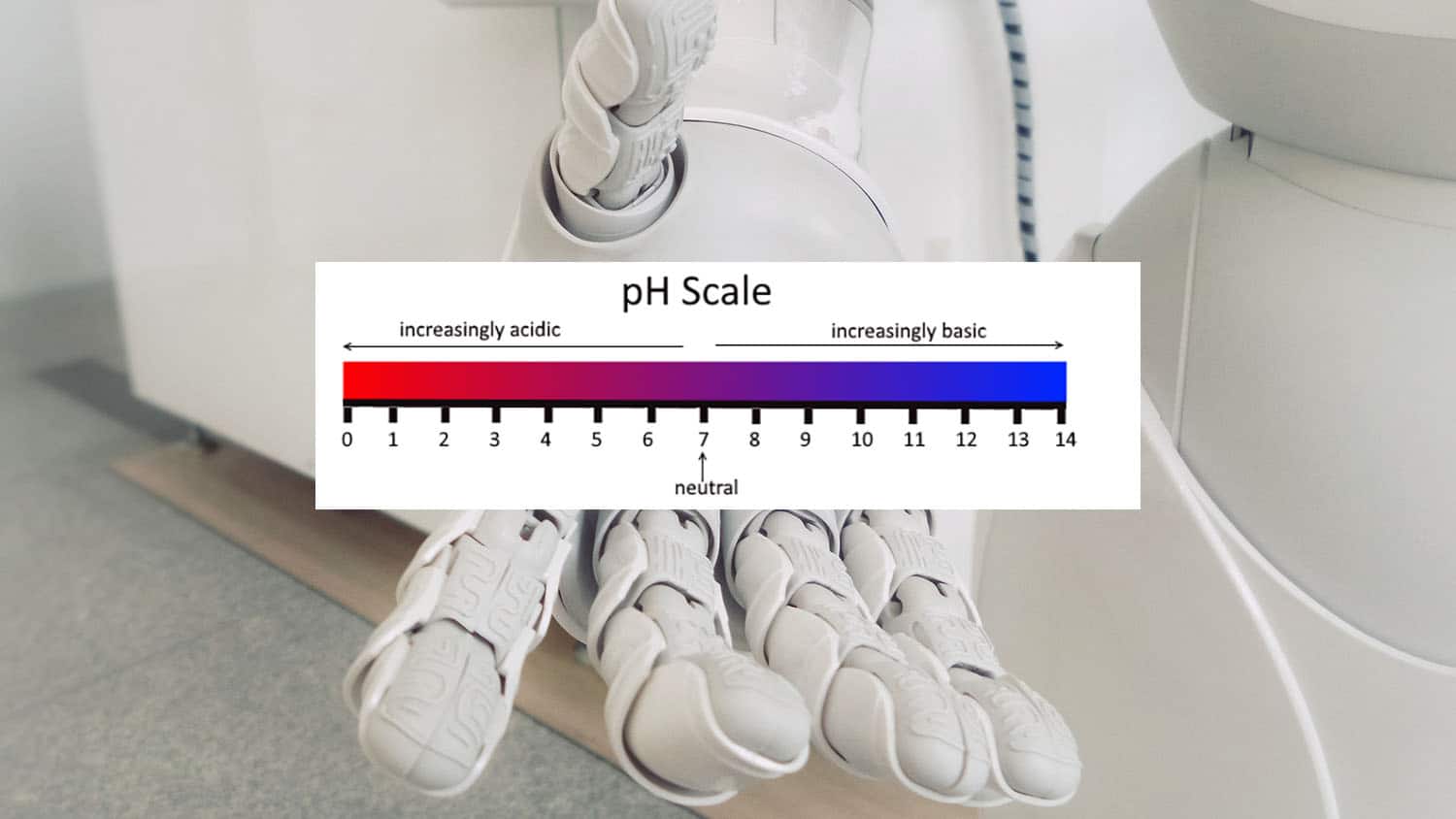 Photo credit of robotic hand: Possessed Photography. Edited to show robot holding a pH scale.