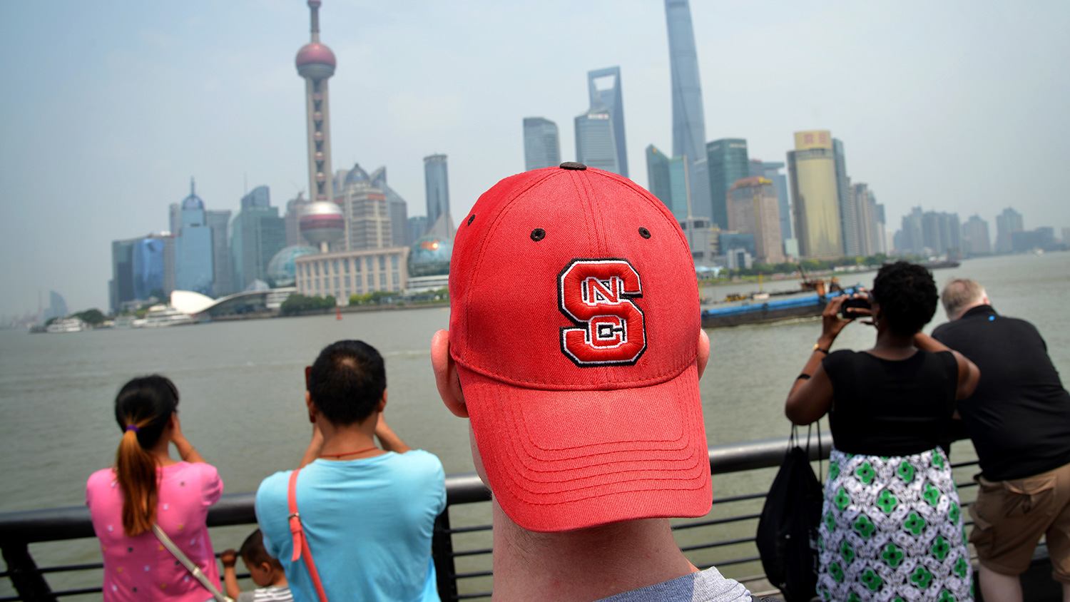 Photo of back of group of students visiting China.