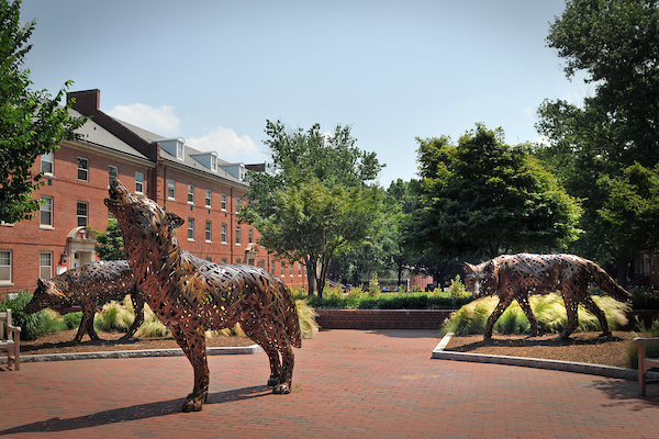 Wolf statues