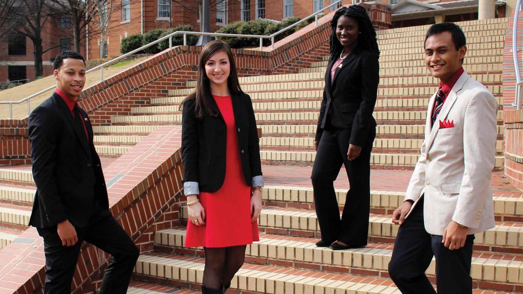 Students dress for success at the Engineering Career Fair.