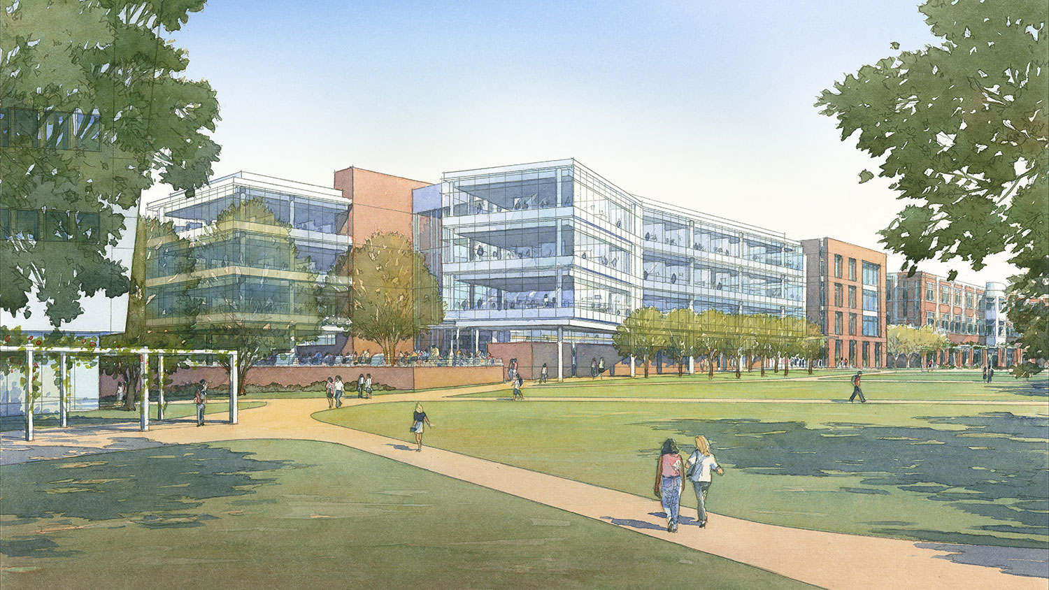 Architect's rendering of the future Fitts-Woolard Hall