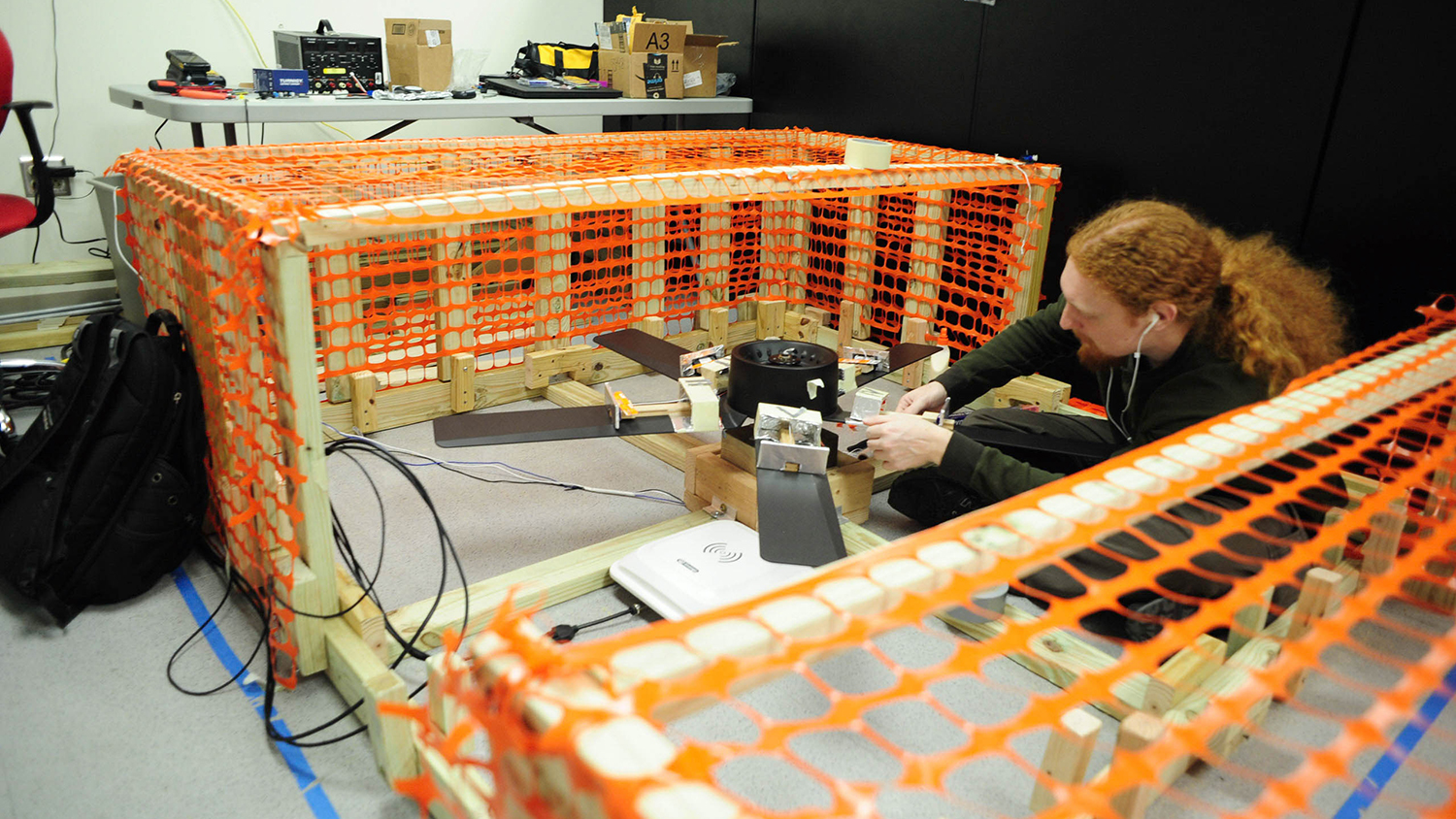 ECE 485 senior works on the In-Flight Blade Inspection System project for NAVAIR.